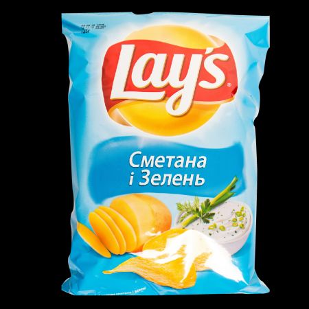 Чипсы картофельные "Lay's" со вкусом сметаны и зелени Чипсы картофельные "Lay's" со вкусом сметаны и зелени